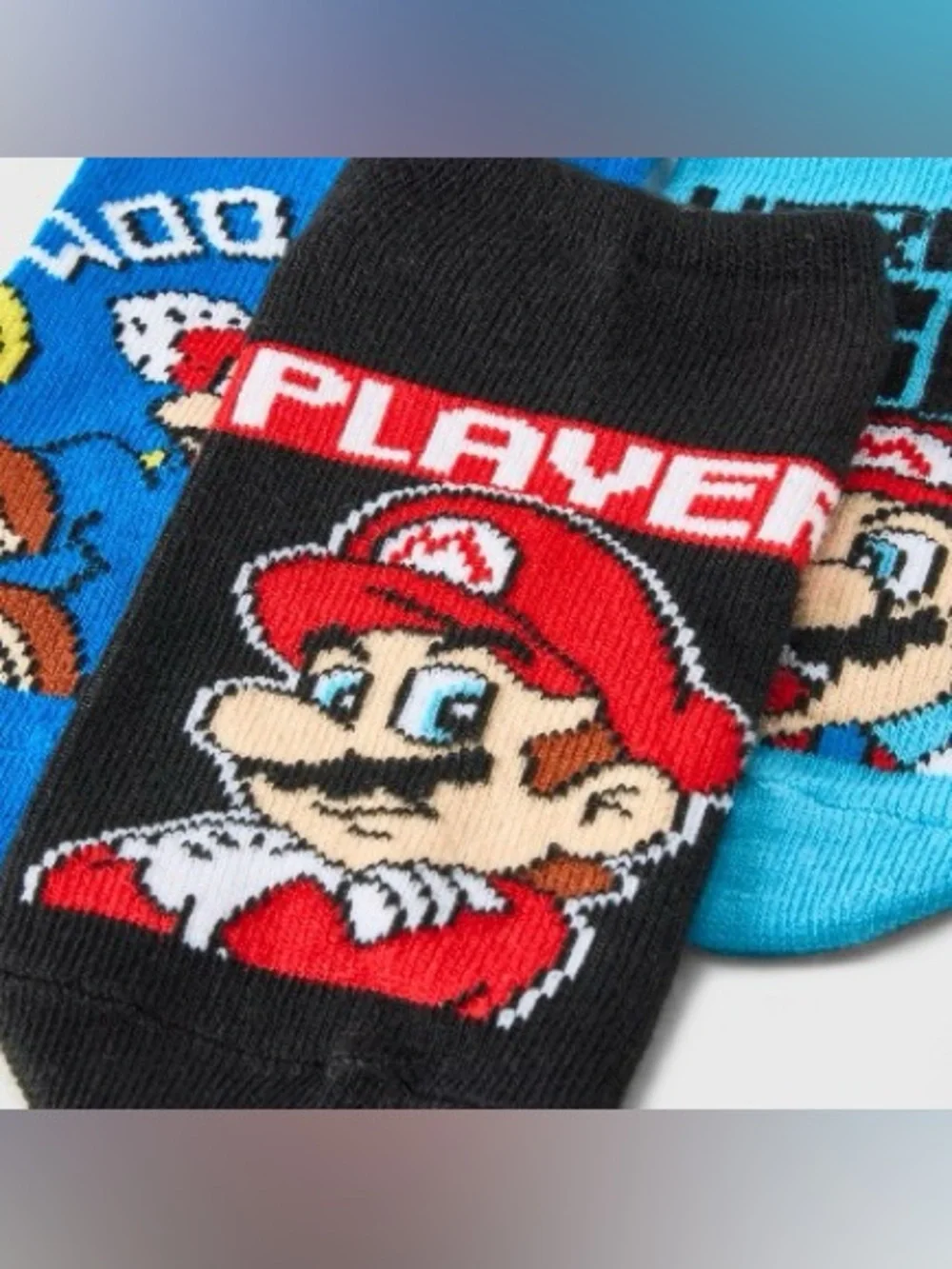 Super Mario Bro Video Game Character Kids No-Show Socks Size XS/S